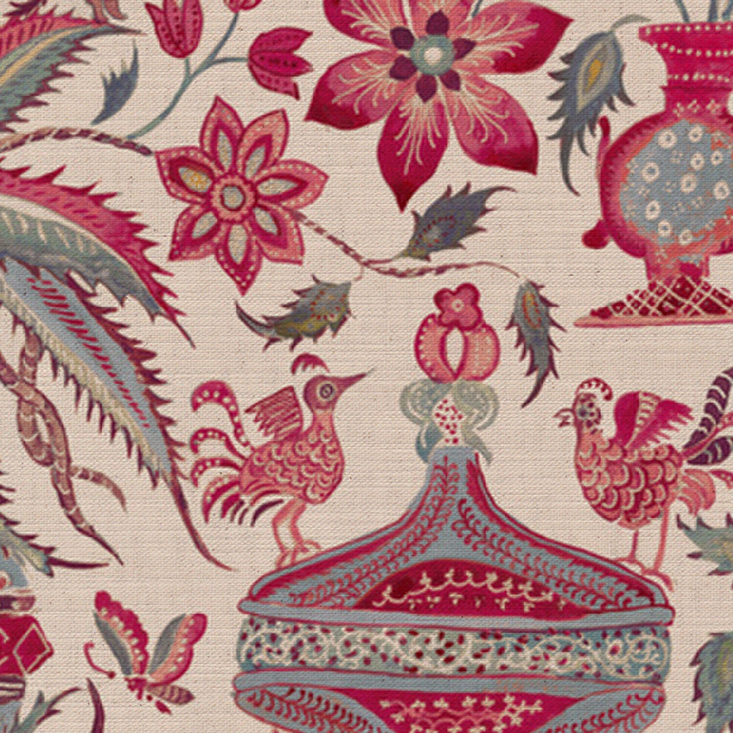 CW: Indienne leafy background | BASE: Mercia Linen | HERO