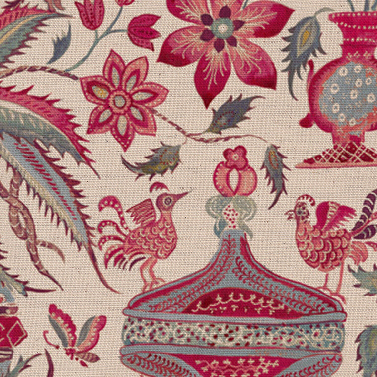 CW: Indienne leafy background | BASE: Natural Luxury Linen | HERO