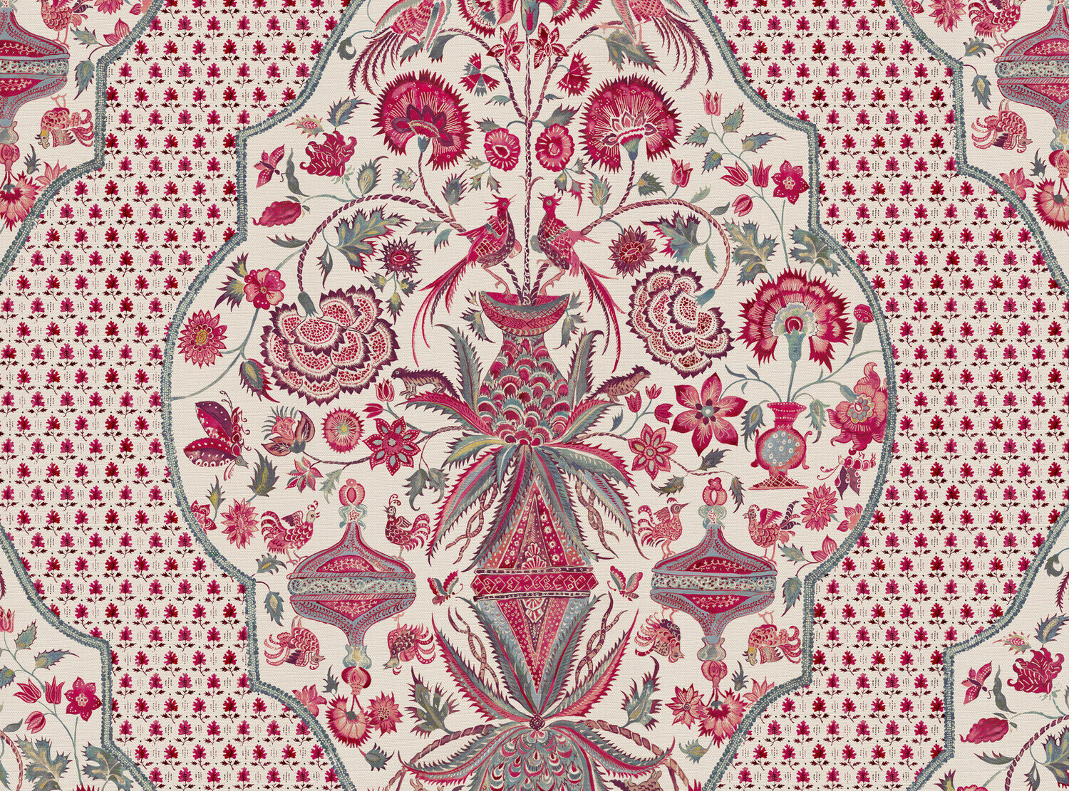 CW: Indienne leafy background | BASE: Luxury Linen