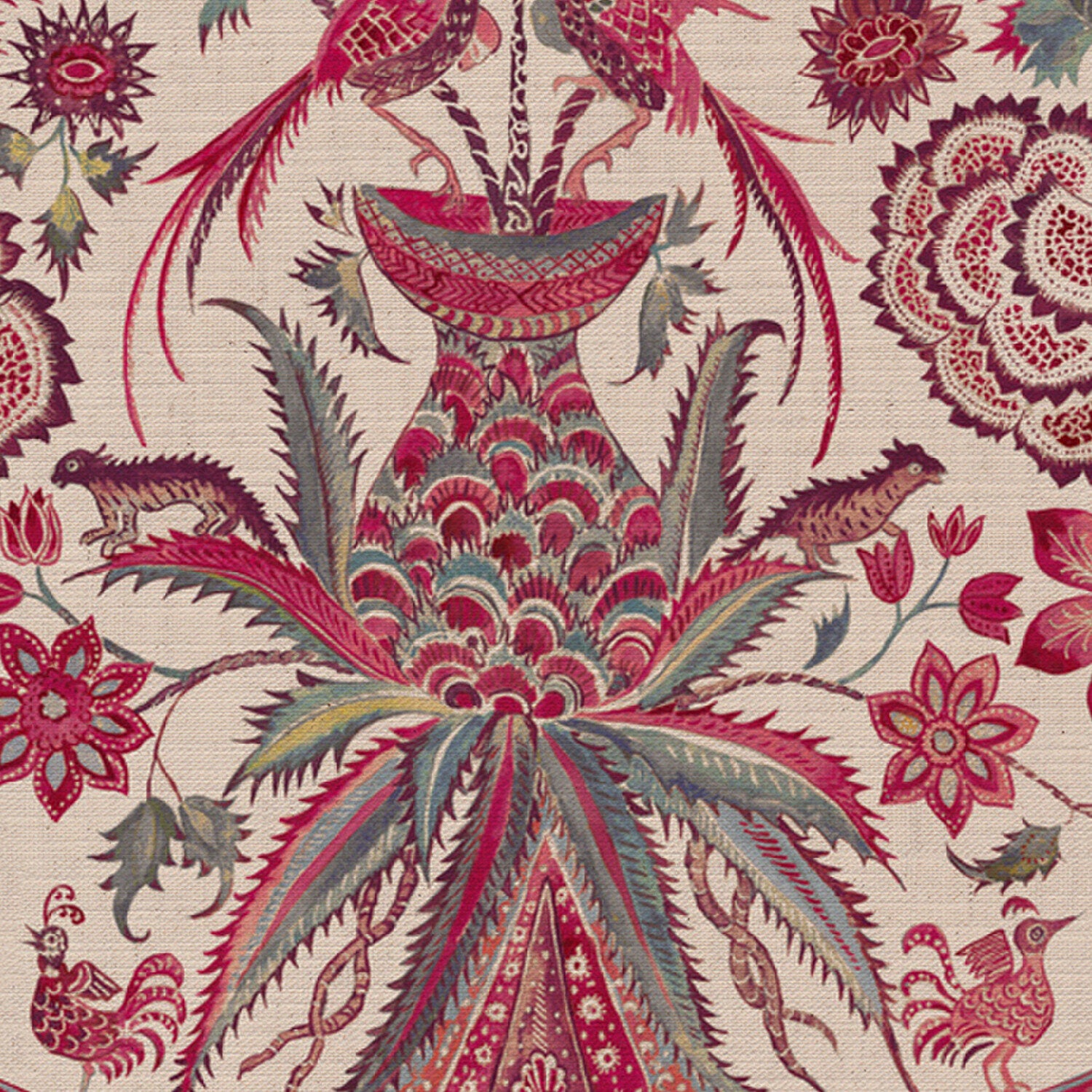 CW: Indienne leafy background | BASE: Mercia Linen | HERO