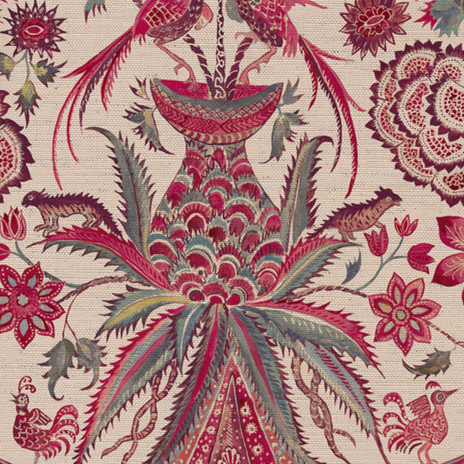 CW: Indienne leafy background | BASE: Natural Luxury Linen | HERO