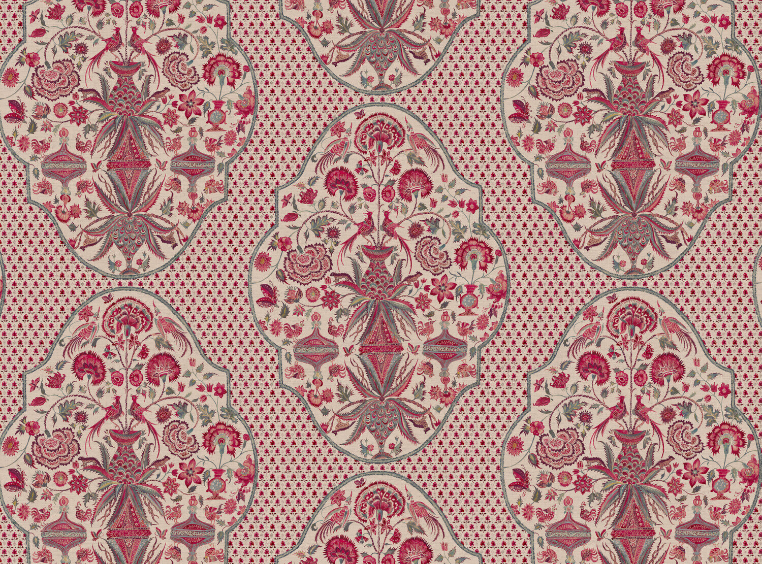 CW: Indienne leafy background | BASE: Natural Luxury Linen
