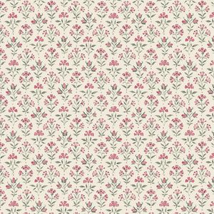 Soft pink and grey green cream ground