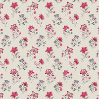 Warm red green and blue cream ground