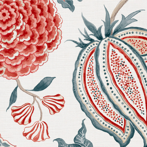 Coral and grey blue white ground