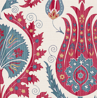 Warm red and grey blue