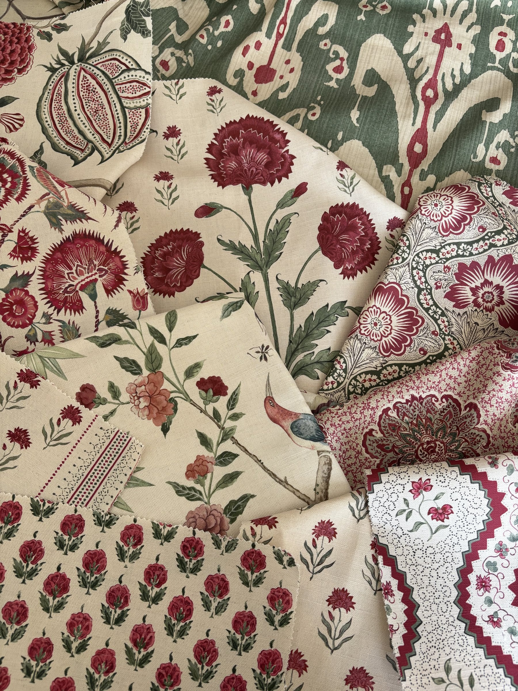 Damson Garden fabric mix by Alison Gee