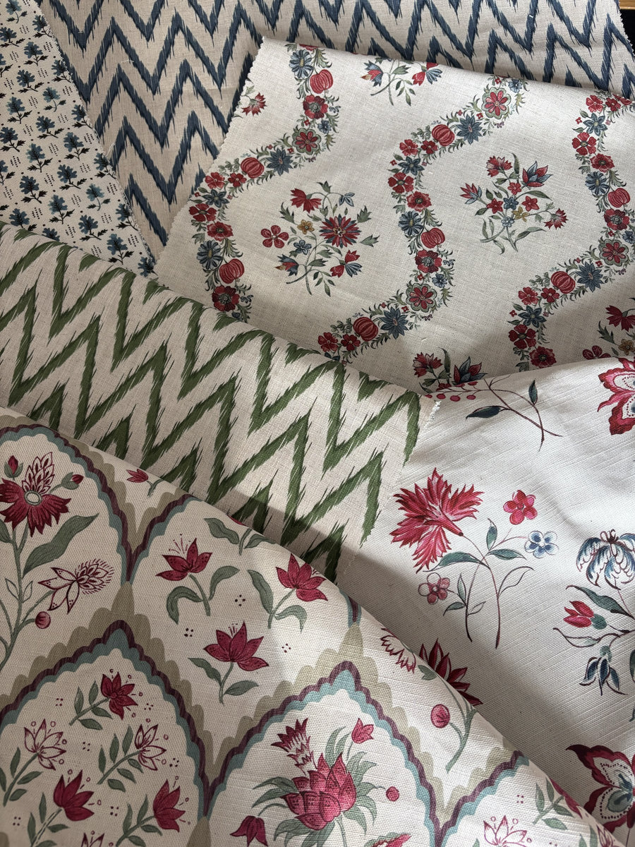 Florals and Flames fabric mix by Alison Gee