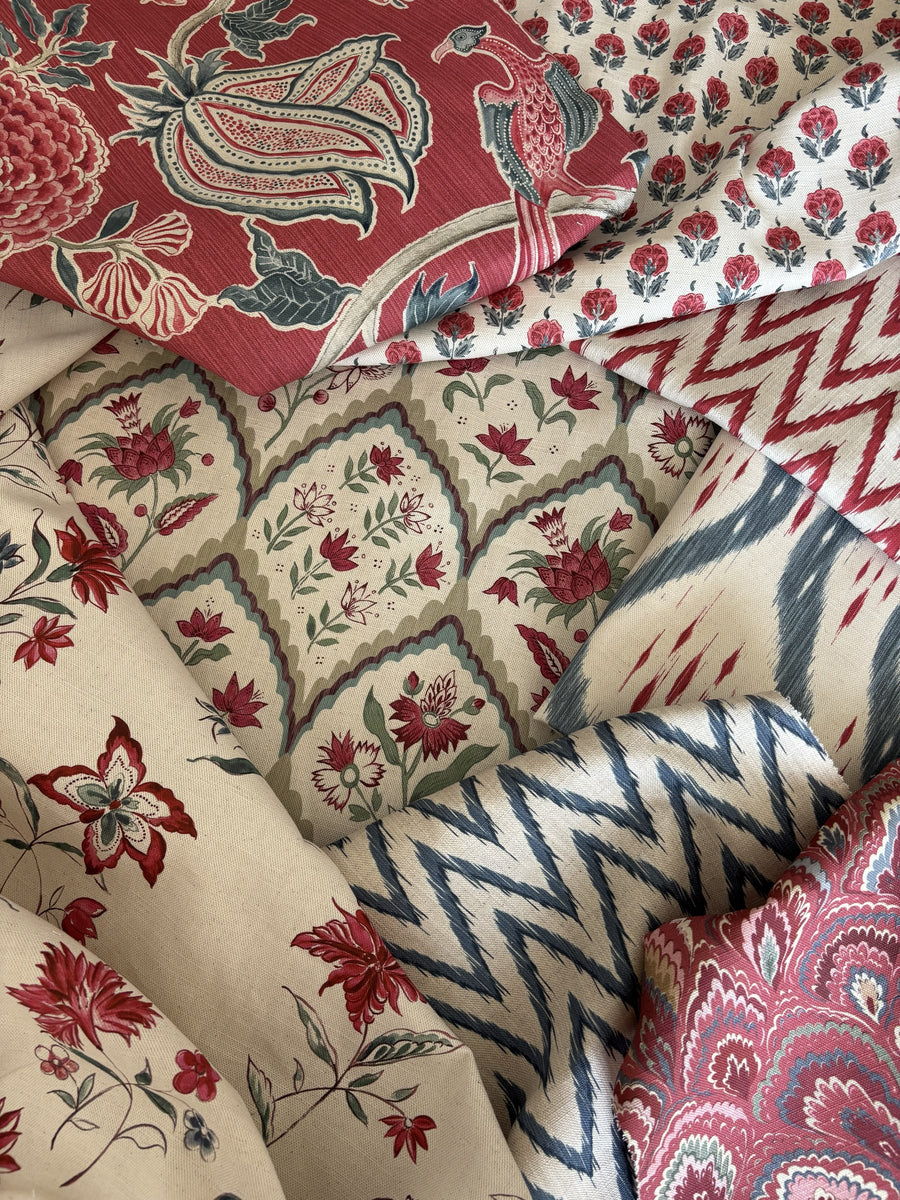 Global Classics Reds and Blue fabric mix by Alison Gee