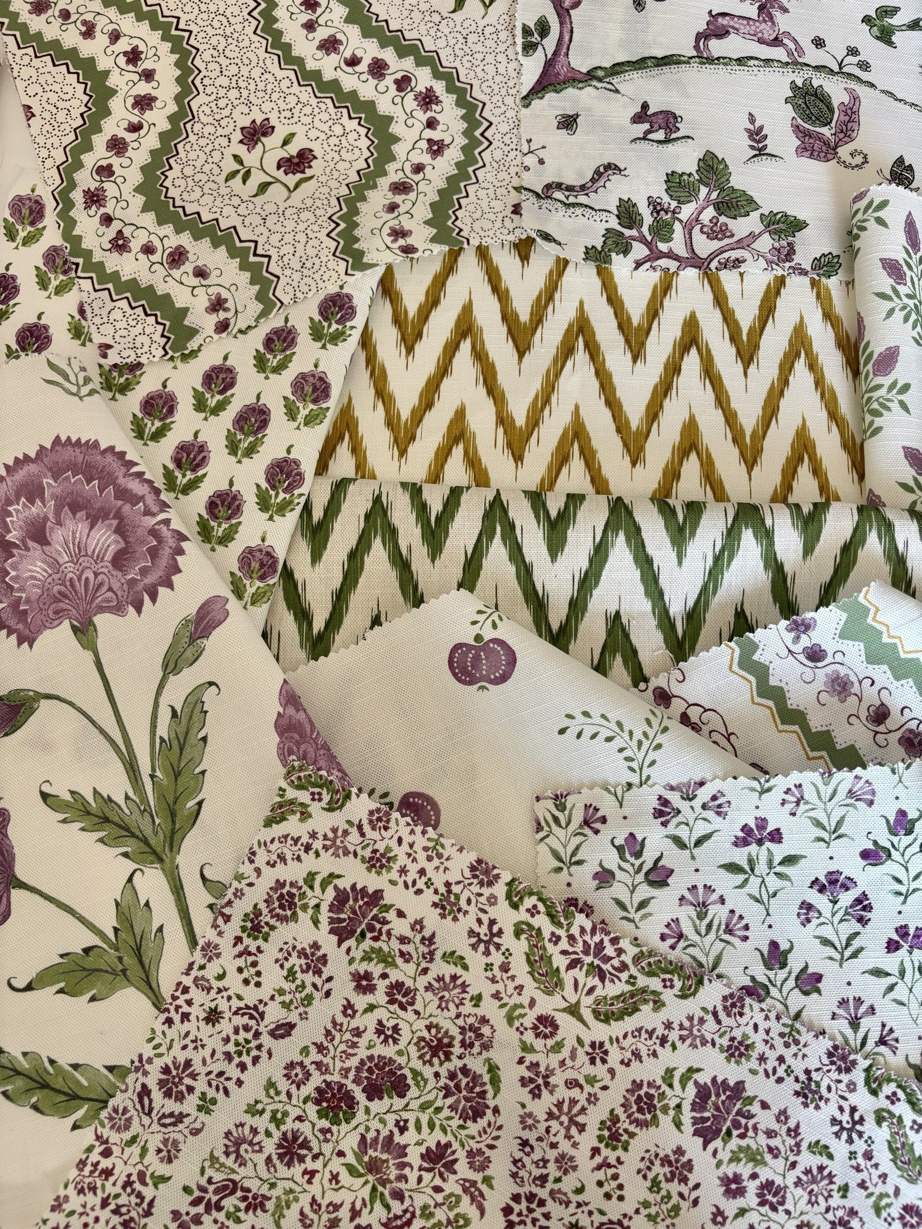 Lavender Garden fabric mix by Alison Gee