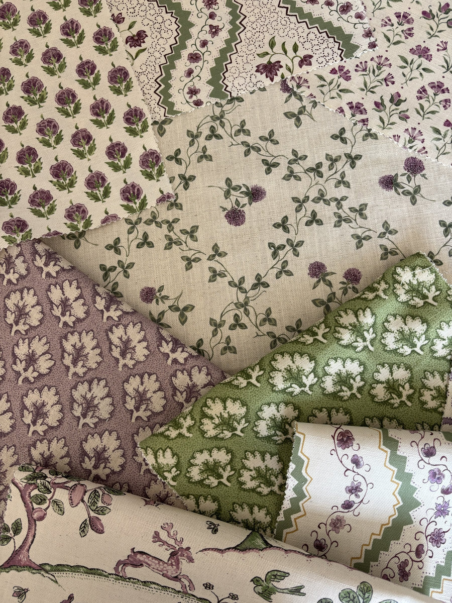 Lavender and Green fabric mix by Alison Gee
