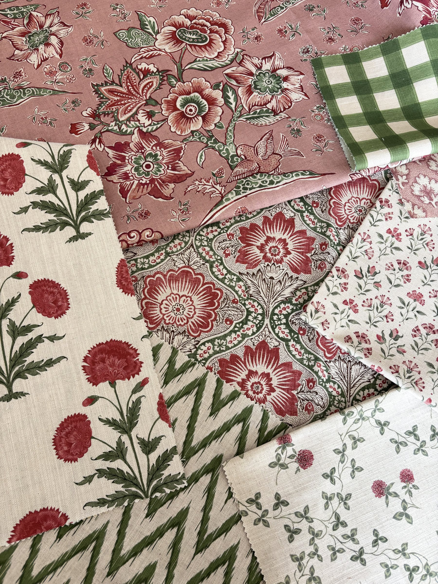 Pink and Green fabric mix by Alison Gee