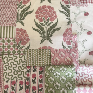 Soft Pink and Green Luxury Linen