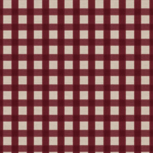 Textured Check Natural Luxury Linen - deep red