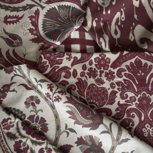 Deep red and Chocolate Natural Luxury Linen